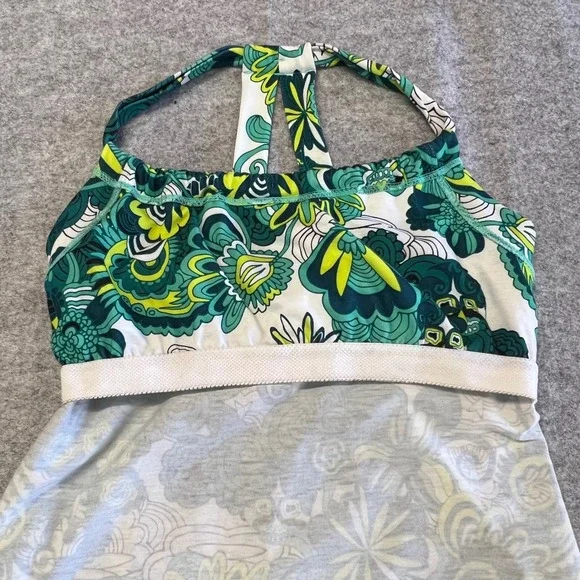 Prana Womens Green Floral Paisley Halter T-Back Athletic Sun Surf Yoga Dress SM - Picture 5 of 10